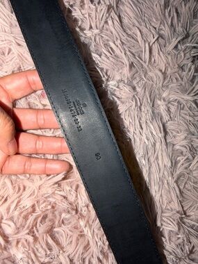 Gucci Black gold Leather women Belt size 90